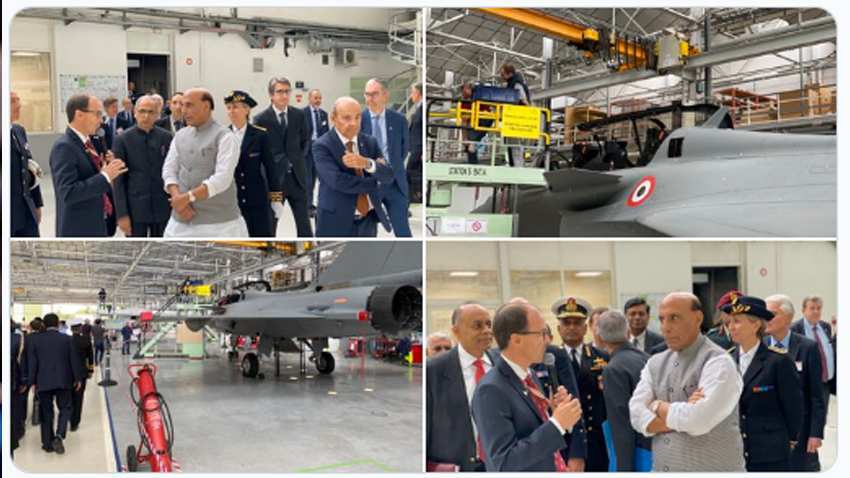 BIG BOOST for IAF capabilities! India gets 1st Rafale; Rajnath Singh receives jet in France