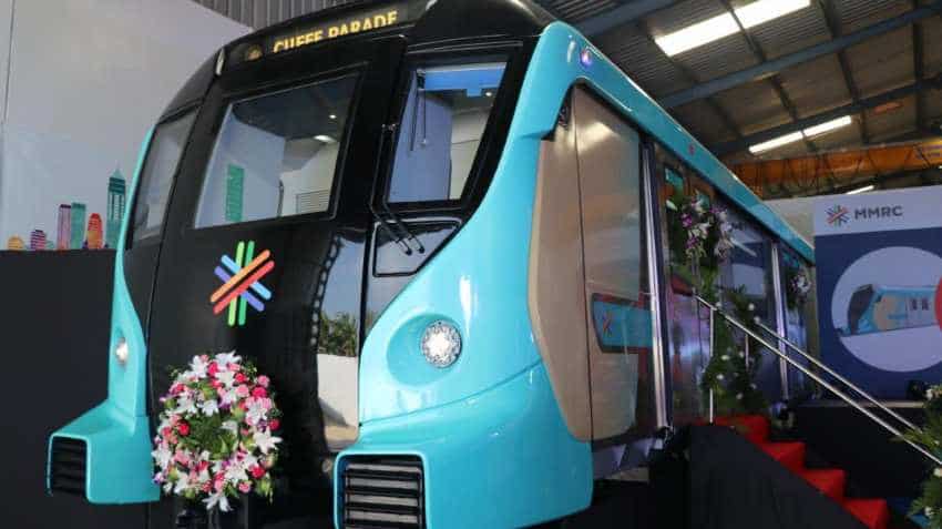 Mumbai Metro Line 3: Mock-up trainset unveiled - Here is how it looks | See pics Mumbai Metro Line 3: Mock-up trainset unveiled - Here is how it looks | See pics