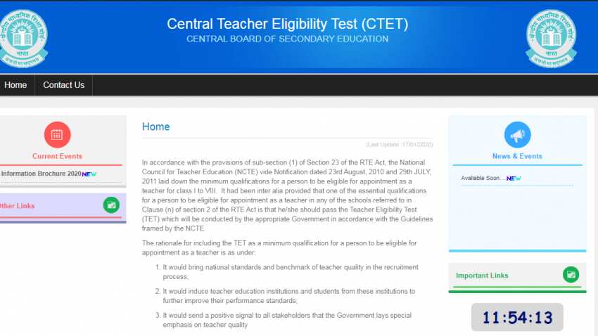 CTET 2020: Schedule released by CBSE; You can apply from 24th January 