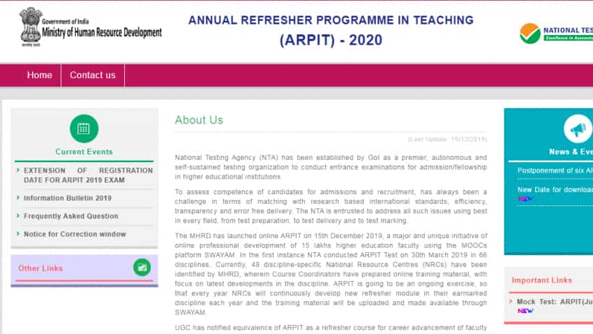 NTA ARPIT 2020:  Admit card releasing today at ntaarpit.nic.in - Here is how to download