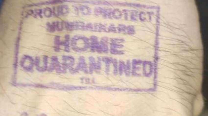 Amitabh Bachchan Gets A Home Quarantined Stamp On His Hand Zee Business amitabh bachchan gets a home