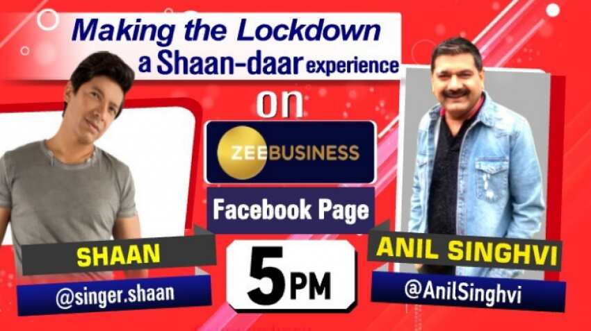 #StarsOnZeeBusiness: Anil Singhvi and Bollywood singer Shaan LIVE on lockdown, money, music and much more - WATCH HERE