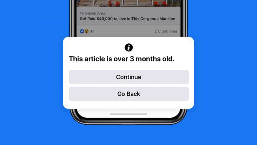 New Facebook feature to warn users before they share old articles