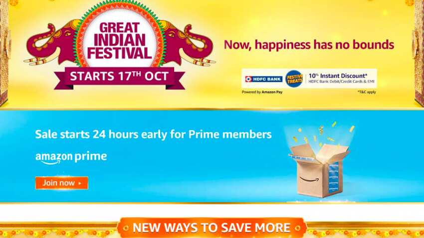 Amazon Great Indian festive sale to start on October 17, will last for a month; members to get early access 