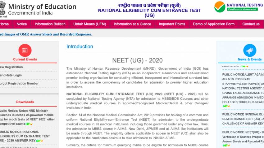 Neet Result Likely To Be Announced Today At Ntaneet Ac In Mcc Nic In Here Is How To Check Zee Business