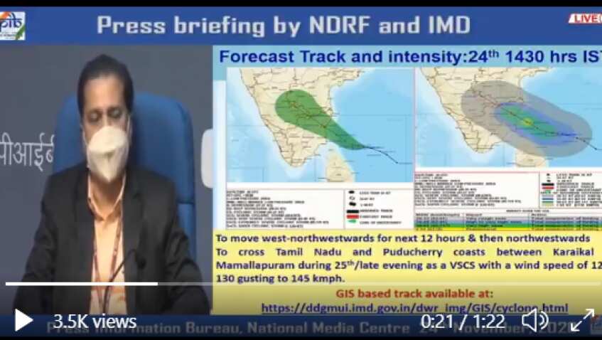 Cyclone Nivar Very Likely To Intensify Further Into A Severe Cyclonic ...