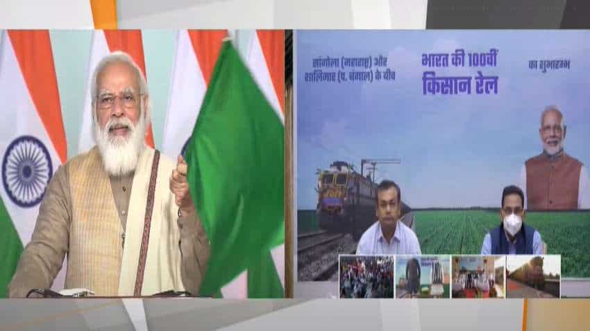 PM Narendra Modi flags off 100th Kisan Rail - Multi-commodity train, no bar on consignment size! PM Narendra Modi flags off 100th Kisan Rail - Multi-commodity train, no bar on consignment size!