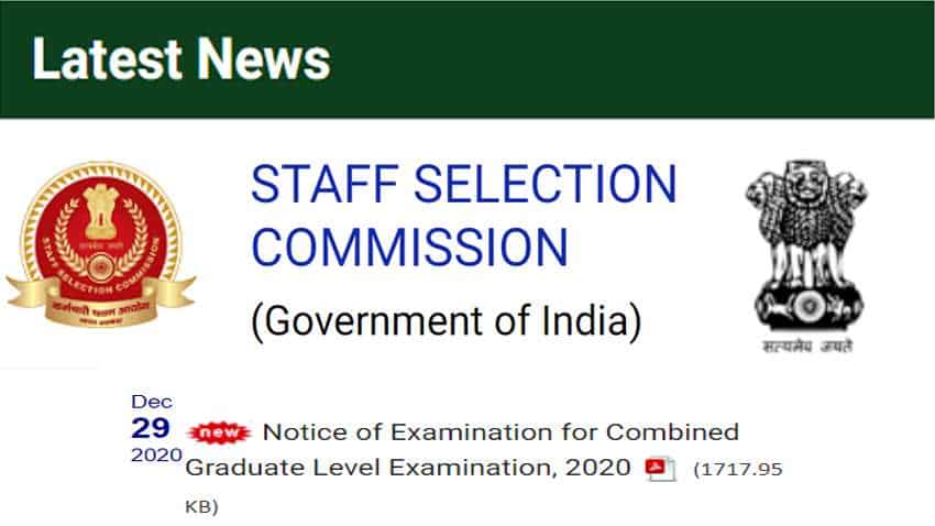 SSC CGL 2020: Notification released! Exam date, syllabus, pay scale/salary, vacancy details, application form, registration, pdf download from official website ssc.nic.in