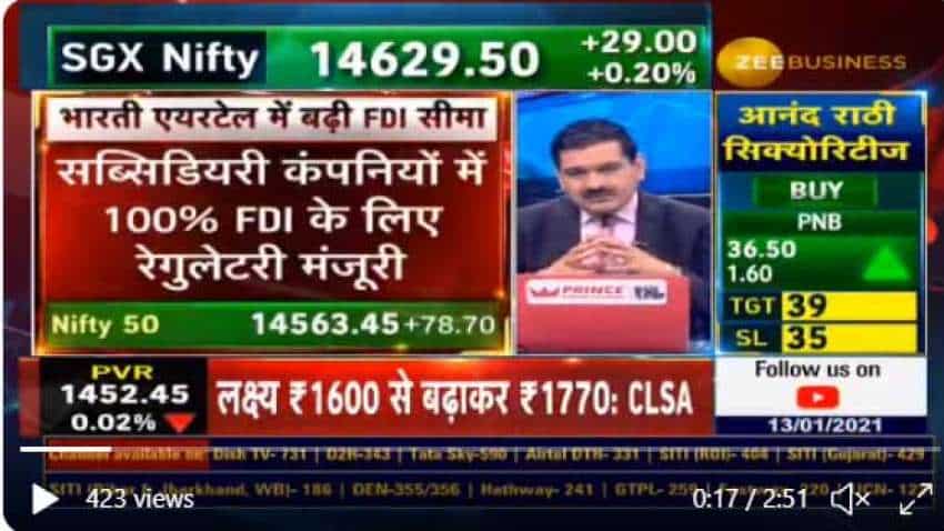 Bharti Airtel share set to hit Rs 600 mark, says Anil SInghvi after approval for 100% FDI from DoT Bharti Airtel share set to hit Rs 600 mark, says Anil SInghvi after approval for 100% FDI from DoT