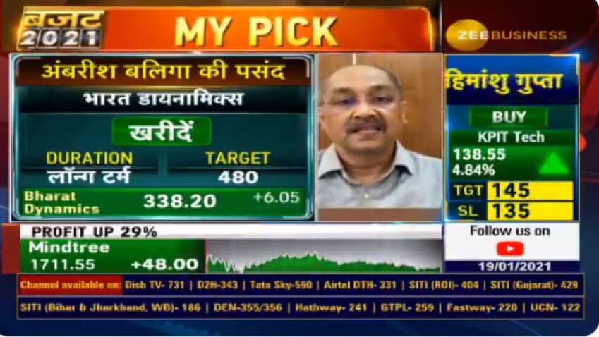 Budget 2021 Stock Picks: Bharat Dynamics is a top stock for good returns, says Ambareesh Baliga ...