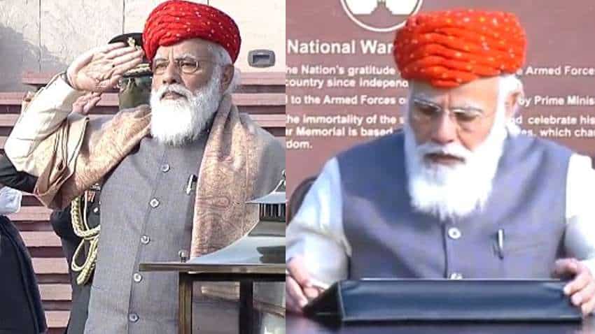 Amazing paghdi! PM Narendra Modi's turban pics go viral! Know story behind headgear and who gifted it Amazing paghdi! PM Narendra Modi's turban pics go viral! Know story behind headgear and who gifted it
