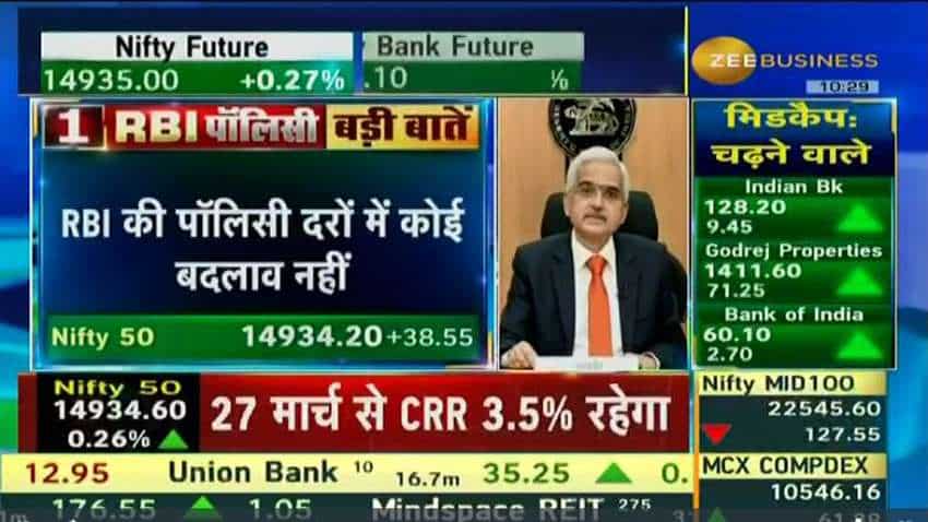 RBI Monetary Policy: Governor Das says repo rate unchanged, sees GDP at 10.5 pct for FY22, inflation at 5.4 pct for Q4FY21 RBI Monetary Policy: Governor Das says repo rate unchanged, sees GDP at 10.5 pct for FY22, inflation at 5.4 pct for Q4FY21