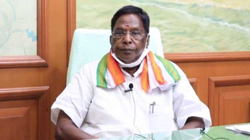 Puducherry CM resigns as Cong-led govt falls ahead of floor test (Ld) Puducherry CM resigns as Cong-led govt falls ahead of floor test (Ld)