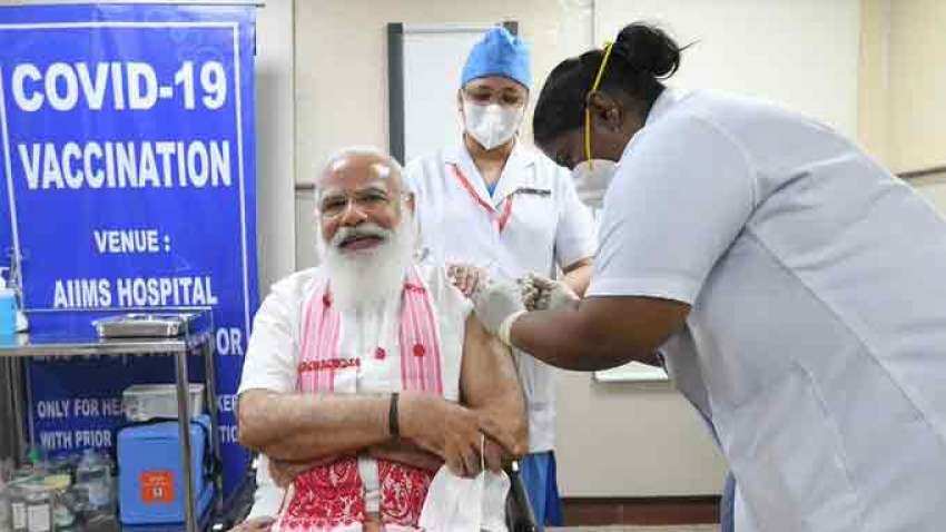 Covid 19 vaccination drive 2nd phase: PM Narendra Modi takes first dose of Covid 19 vaccine at Delhi AIIMS Covid 19 vaccination drive 2nd phase: PM Narendra Modi takes first dose of Covid 19 vaccine at Delhi AIIMS