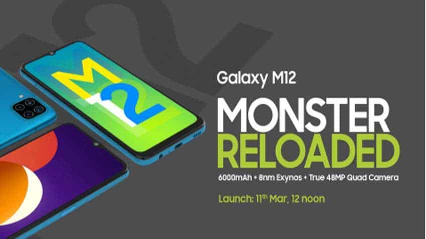 Samsung Galaxy M12 with 48MP quad camera, MASSIVE 6000mAh Battery set to launch in India: Check Date, Timings, Specs and other details NOW! Samsung Galaxy M12 with 48MP quad camera, MASSIVE 6000mAh Battery set to launch in India: Check Date, Timings, Specs and other details NOW!