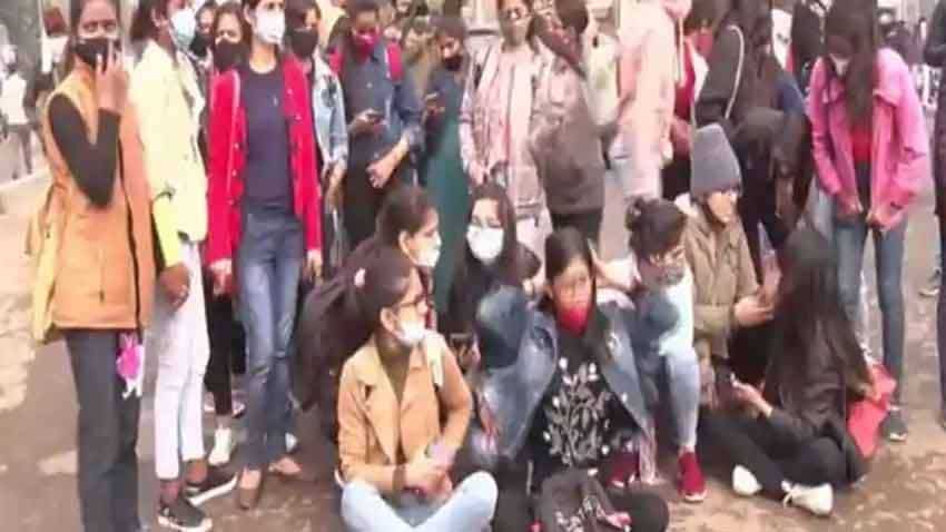 Gurugram college students protest, demand online exam