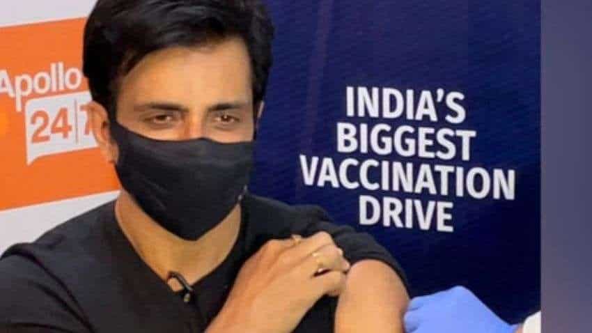 Sonu Sood receives first shot of COVID-19 vaccine Sonu Sood receives first shot of COVID-19 vaccine