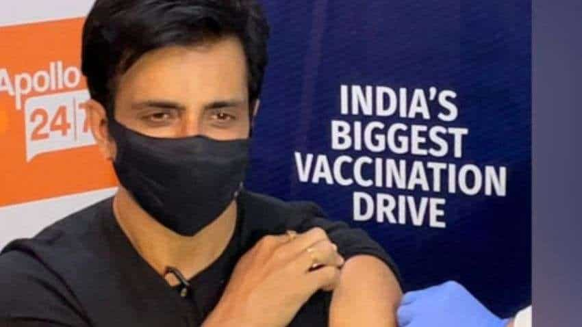 Sonu Sood receives first shot of COVID-19 vaccine