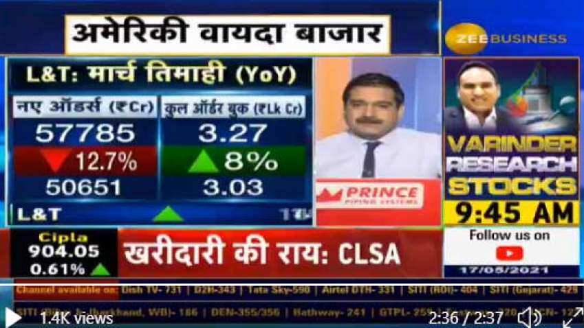 Anil Singhvi decodes L&T numbers, says guidance reinforces confidence among investors Anil Singhvi decodes L&T numbers, says guidance reinforces confidence among investors