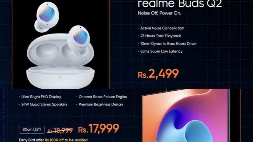 Realme Buds Q2 with ANC, Realme 32-inch Smart TV LAUNCHED in India - Check price, offers, features and more