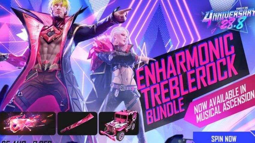 Garena Free Fire 4th anniversary latest update: Get Enharmonic Treblerock bundle; also see how to check latest Free Fire redeem codes