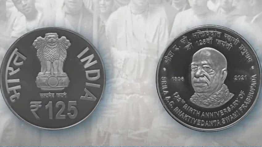 PM Narendra Modi releases a special Rs 125 coin on occasion of 125th Birth  Anniversary of Srila Bhaktivedanta Swami Prabhupada | Zee Business