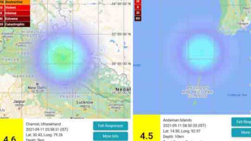Earthquake today: 4.6 magnitude quake jolts Uttarakhand&#039;s Joshimath, 4.5 hits Andaman and Nicobar 