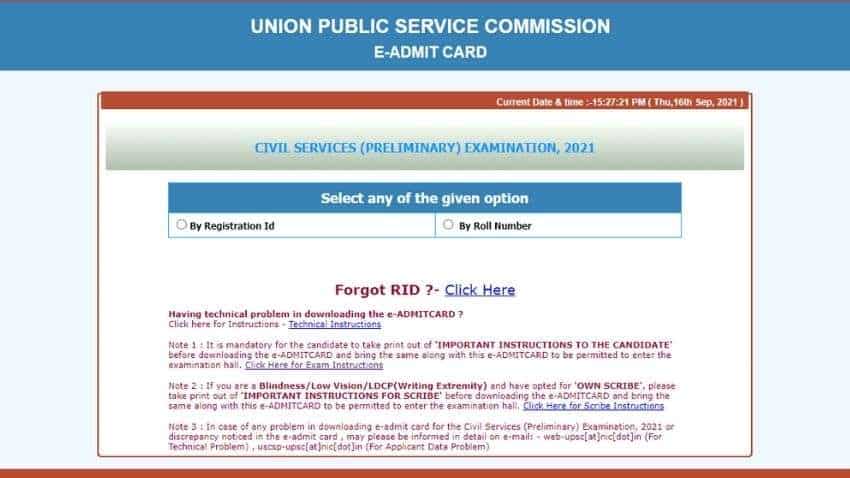 UPSC admit card 2021 prelims RELEASED at upsconline.nic.in; see step-by-step guide to DOWNLOAD - Check exam date and other details here