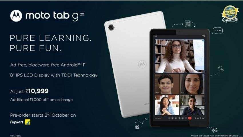 Moto Tab G20 tablet with 5,100mAh battery launched at Rs 10,999 in India: Check features, availability, bank offers and more Moto Tab G20 tablet with 5,100mAh battery launched at Rs 10,999 in India: Check features, availability, bank offers and more