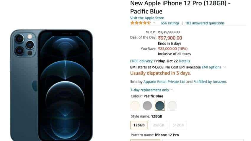 Now Save Over Rs 22 000 On Apple Iphone 12 Pro During Amazon Great India Festival Sale Check Details Here Zee Business