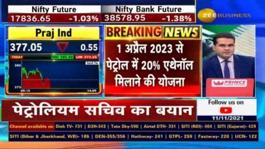 Petroleum Secretary announces 20% ethanol blending in petrol from 1 April 2023; keep an eye on these stocks Petroleum Secretary announces 20% ethanol blending in petrol from 1 April 2023; keep an eye on these stocks