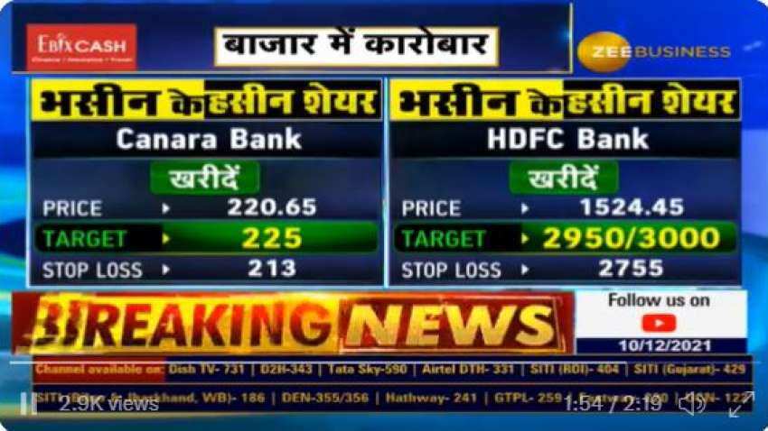 Why Sanjiv Bhasin picks HDFC, PNB, and Canara Bank stocks? Know stop-loss, targets, and other details