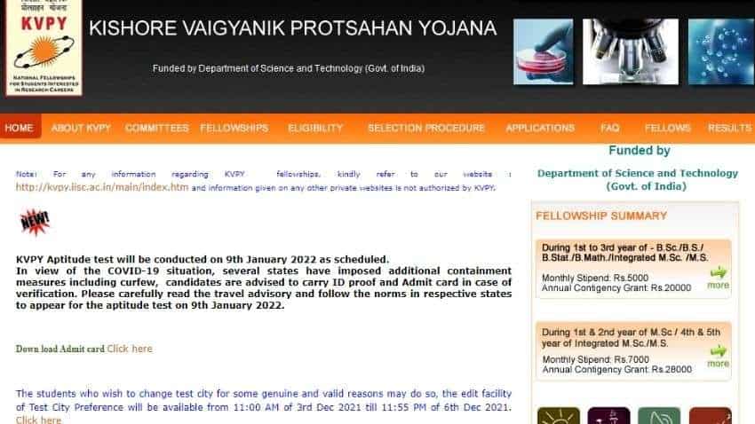 Is KVPY exam 2022 postponed? See what official website says