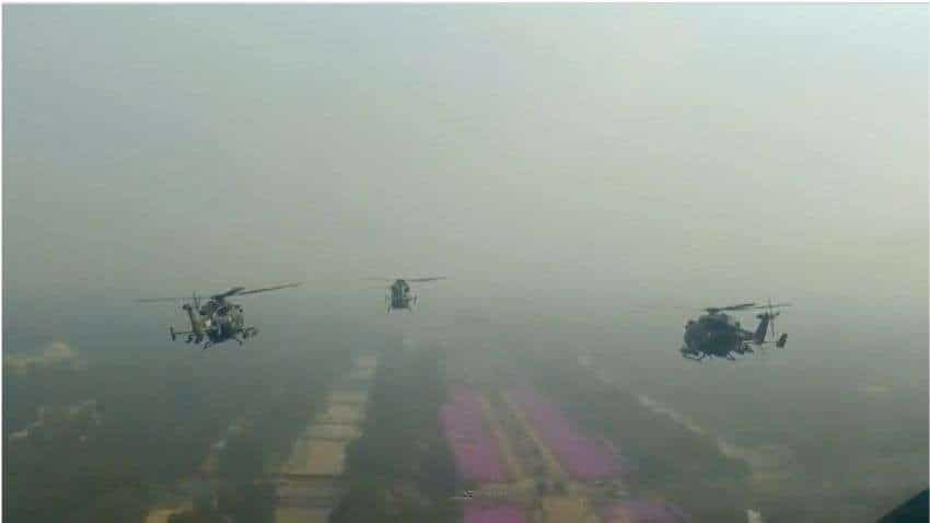 WATCH: Cockpit view of Rudra formation comprising 2 Dhruv helicopters and 2 ALH Rudra Helicopters