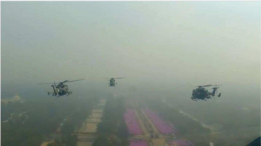 WATCH: Cockpit view of Rudra formation comprising 2 Dhruv helicopters and 2 ALH Rudra Helicopters WATCH: Cockpit view of Rudra formation comprising 2 Dhruv helicopters and 2 ALH Rudra Helicopters