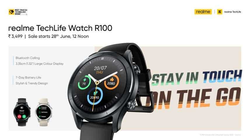 Realme Techlife Watch R100 launched with Bluetooth calling and SPO2 sensor  - Check price, offers and features