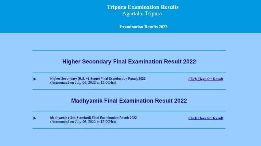 TBSE 10th, 12th results 2022: Tripura Board declares result! Here is how you can check them TBSE 10th, 12th results 2022: Tripura Board declares result! Here is how you can check them