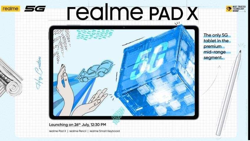 Realme Pad X 5G with pencil, keyboard to launch on July 26 in India - Check  expected price and specifications