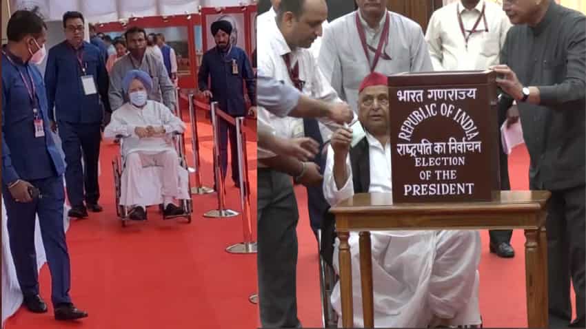 President Election 2022: Manmohan Singh, Mulayam Singh Yadav arrive in wheelchair to cast vote
