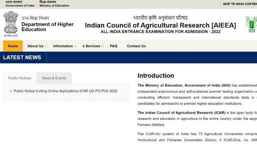ICAR AIEEA Application Form 2022: NTA begins registration for UG, other courses at icar.nta.nic.in