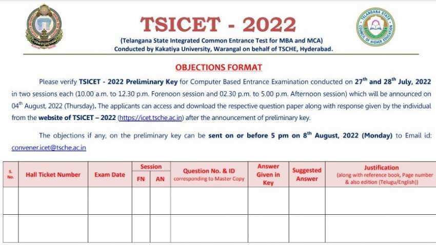 TS ICET Answer Key 2022 last date to raise objection ends soon; Check direct link