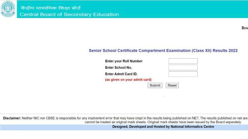 CBSE Compartment Result 2022 Class 12 DECLARED! Check steps to download from cbseresults.nic.in - direct link