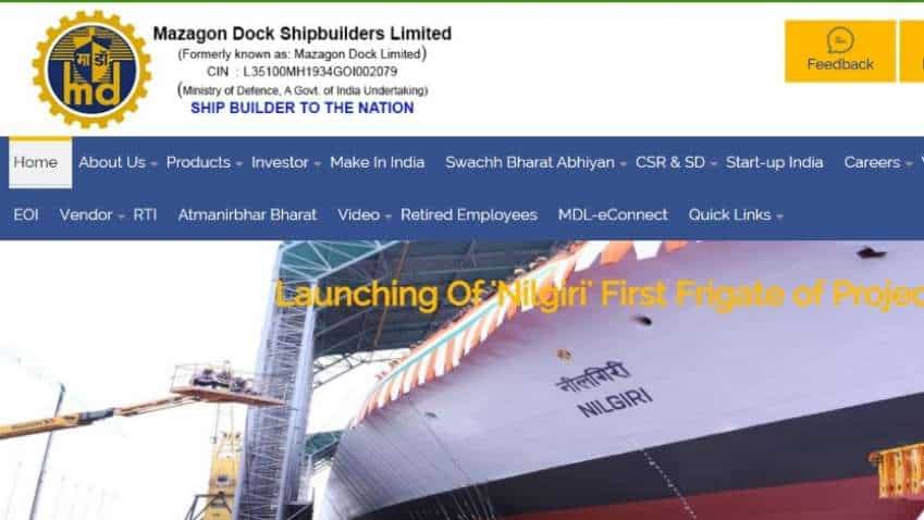 Mazagon Dock Recruitment 2022: Apply for 1041 vacancies now; check salary, age limit, and how to apply here - mazagondock.in