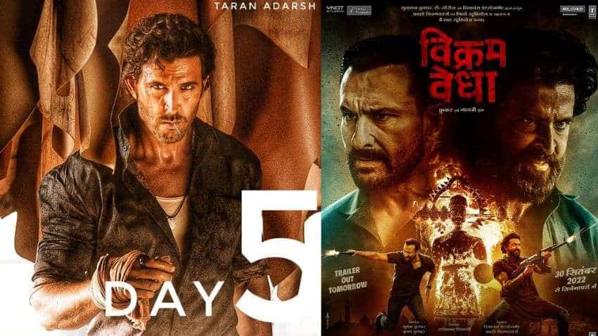 Vikram Vedha Box Office Collection Day 5 : Hrithik Roshan, Saif Ali Khan starrer sees upward trend; how much money it minted so far