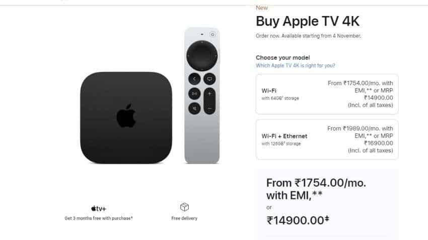 Apple TV 4K launched at Rs 14,900 in India: Check availability,  specifications - A15 Bionic chip, HDR10+ support and more | Zee Business