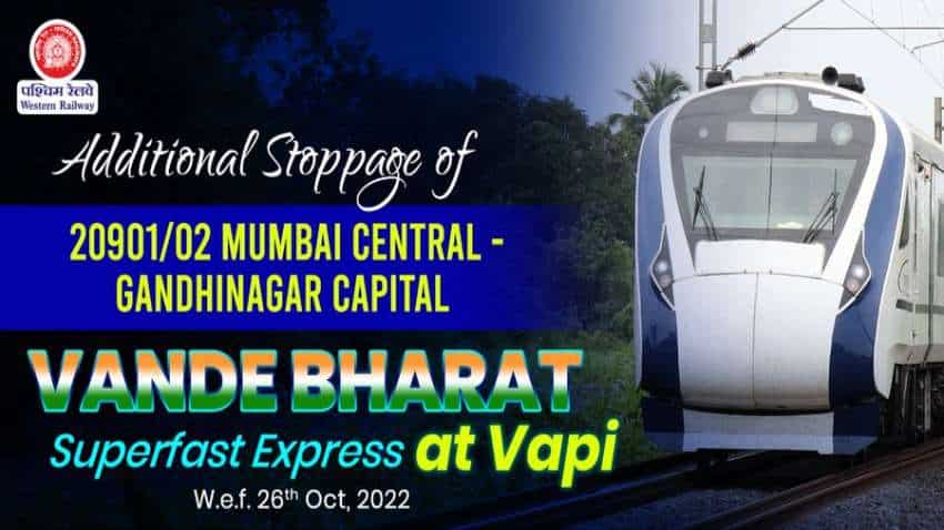 Vande Bharat Vapi Stoppage: Mumbai-Gandhinagar Vande Bharat Express gets additional stoppage - Check new timings at halt stations