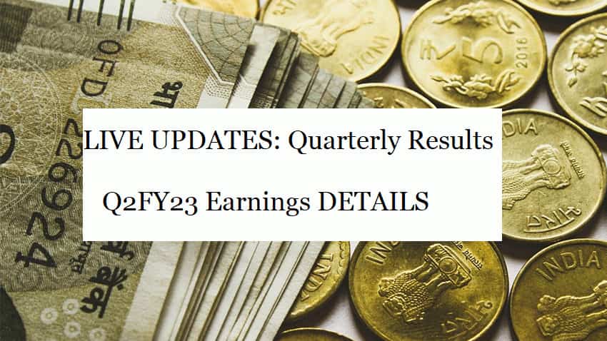 LIVE UPDATES, Latest News on Quarterly Results, Q2FY23 earnings announcements and September Quarter FY 23 Financial Details:- LIVE UPDATES, Latest News on Quarterly Results, Q2FY23 earnings announcements and September Quarter FY 23 Financial Details:-