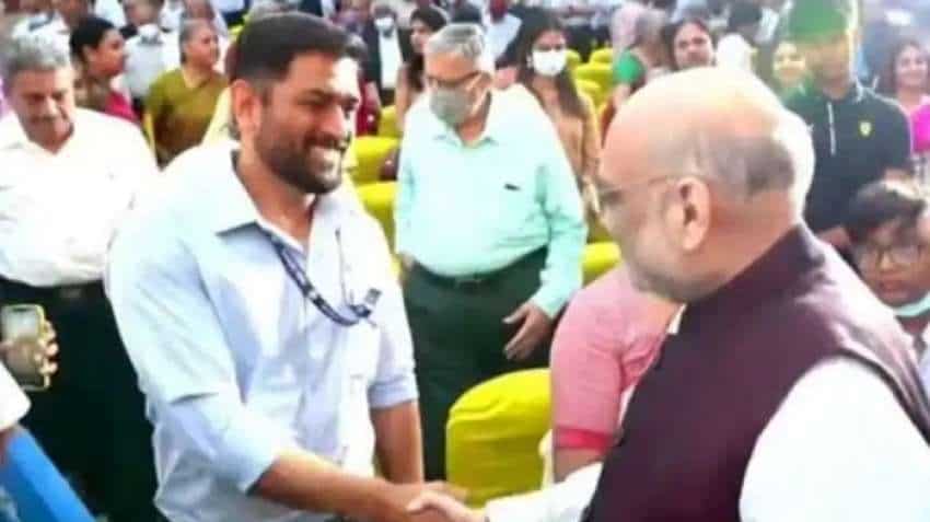 On this viral photo of former Indian skipper and Amit Shah, netizens wonder if MS Dhoni joining BJP?  Check full story here 