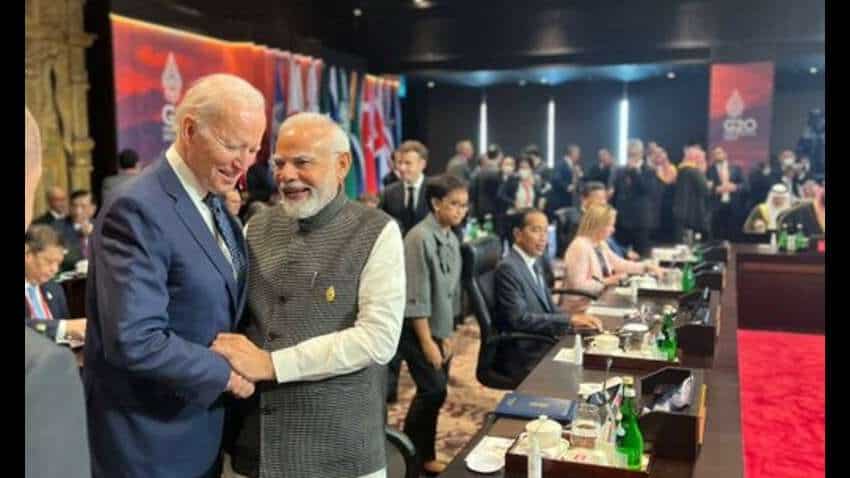 PM Modi-Joe Biden bonhomie on display at G20 Summit in Bali - VIDEO PM Modi-Joe Biden bonhomie on display at G20 Summit in Bali - VIDEO