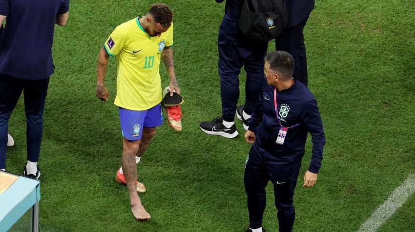 Neymar injures right ankle during Brazil&#039;s World Cup win over Serbia